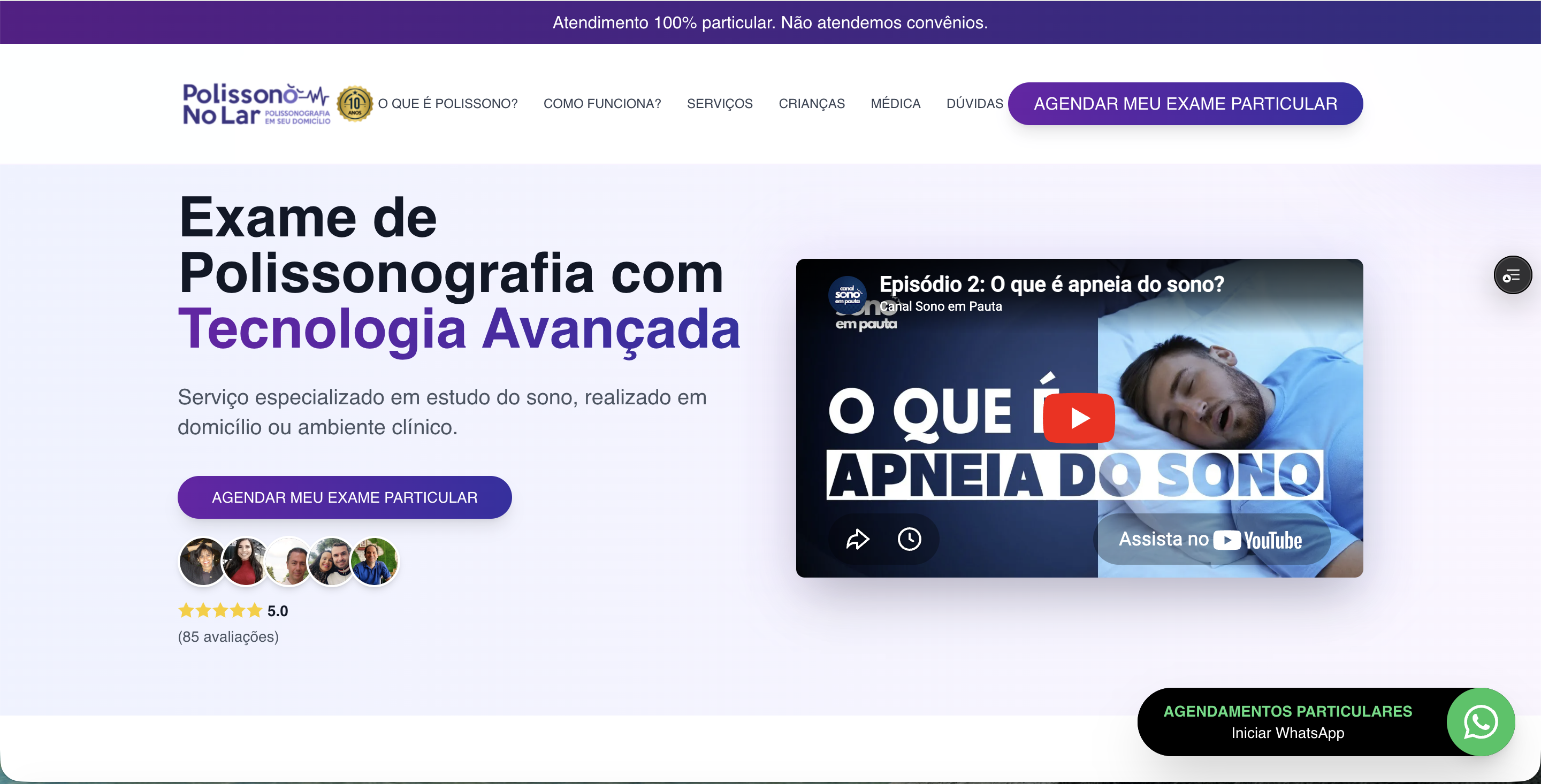 Exemplo de Landing Page - Polissono No Lar